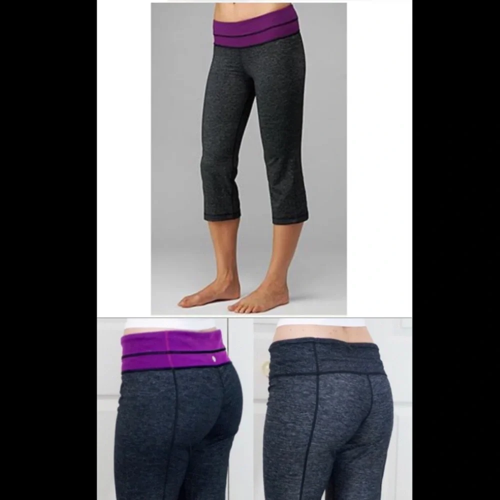 Lululemon Groove Crop pants. Gray purple